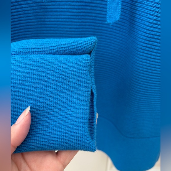 EVERLANE The Lace-Up Smock Sweater Women’s S Blue Long Sleeves Wool Blend - Picture 3 of 8